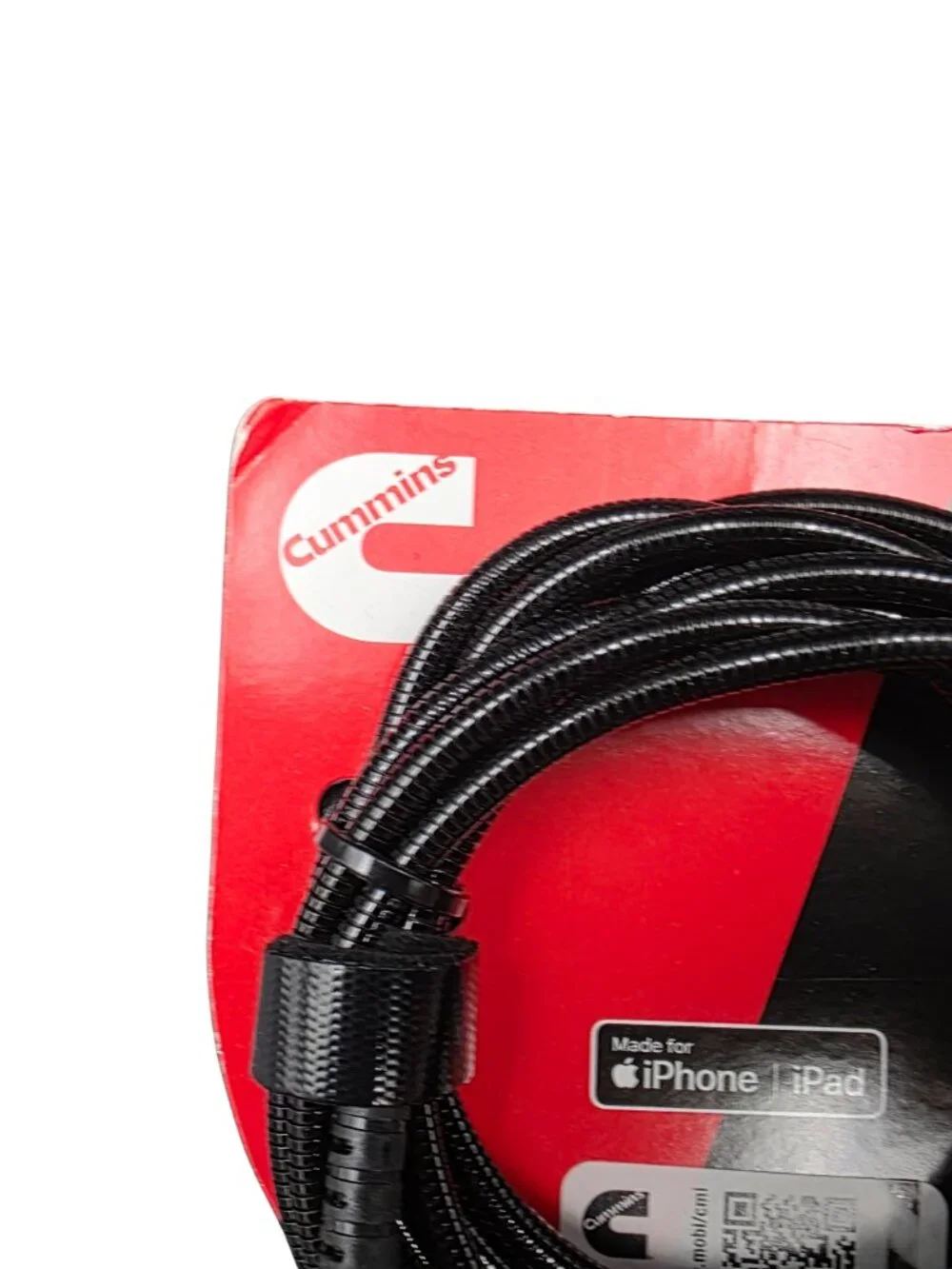 Cummins Flex Steel Usb C To Lightning Charging Cable 8Ft Metal Braided Black